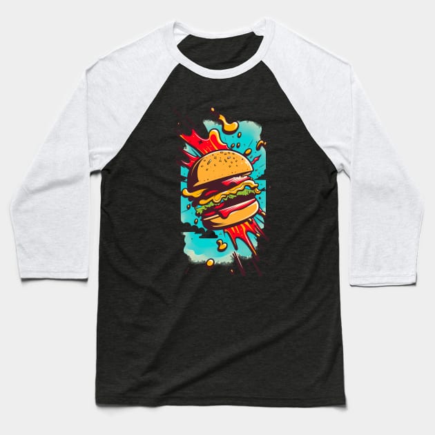 Burger lover Baseball T-Shirt by Greeck